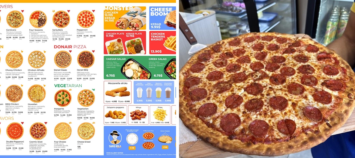 Sariq Bola Pizza Menu